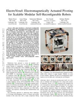 ElectroVoxel: Electromagnetically Actuated Pivoting for Scalable Modular
  Self-Reconfigurable Robots