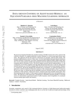 Data-driven Control of Agent-based Models: an Equation/Variable-free
  Machine Learning Approach