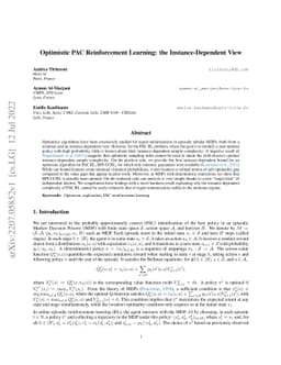 Optimistic PAC Reinforcement Learning: the Instance-Dependent View