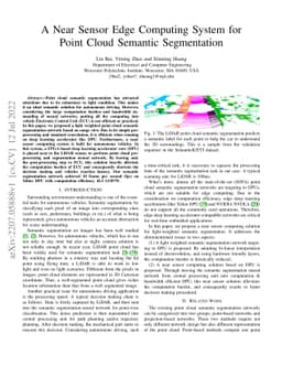 A Near Sensor Edge Computing System for Point Cloud Semantic
  Segmentation