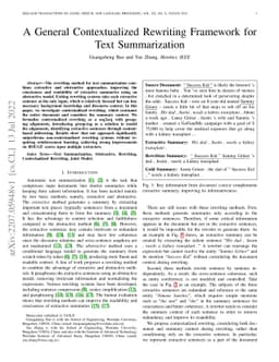 A General Contextualized Rewriting Framework for Text Summarization