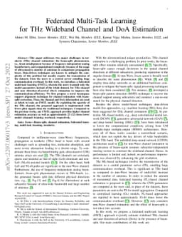Federated Multi-Task Learning for THz Wideband Channel and DoA
  Estimation