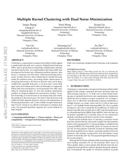 Multiple Kernel Clustering with Dual Noise Minimization