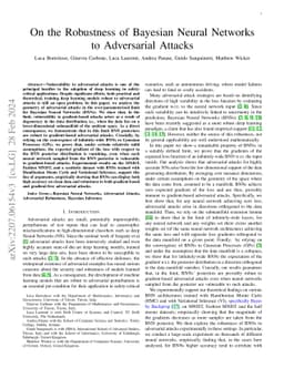 On the Robustness of Bayesian Neural Networks to Adversarial Attacks