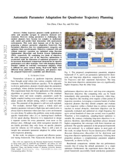 Automatic Parameter Adaptation for Quadrotor Trajectory Planning