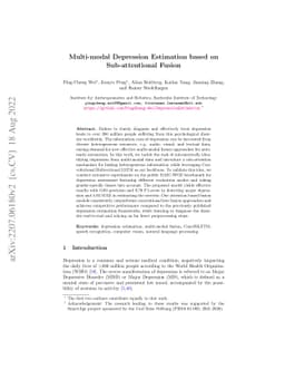 Multi-modal Depression Estimation based on Sub-attentional Fusion