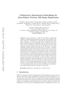 Collaborative Quantization Embeddings for Intra-Subject Prostate MR
  Image Registration