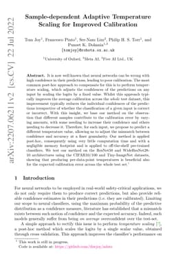 Sample-dependent Adaptive Temperature Scaling for Improved Calibration
