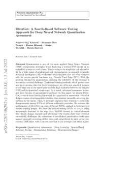 DiverGet: A Search-Based Software Testing Approach for Deep Neural
  Network Quantization Assessment