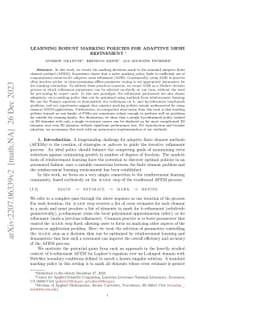 Learning robust marking policies for adaptive mesh refinement