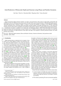 Joint Prediction of Monocular Depth and Structure using Planar and
  Parallax Geometry