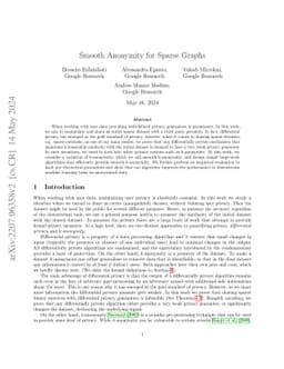 Smooth Anonymity for Sparse Graphs