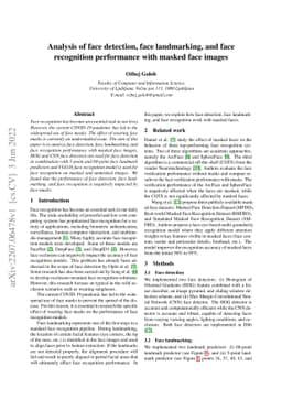 Analysis of face detection, face landmarking, and face recognition
  performance with masked face images