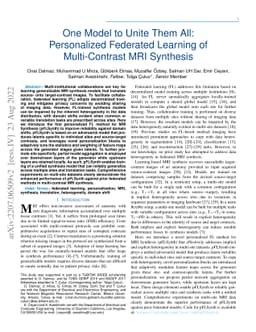 One Model to Unite Them All: Personalized Federated Learning of
  Multi-Contrast MRI Synthesis