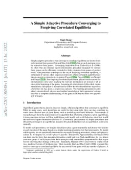 A Simple Adaptive Procedure Converging to Forgiving Correlated
  Equilibria