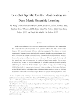 Few-Shot Specific Emitter Identification via Deep Metric Ensemble
  Learning
