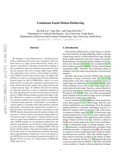 Continuous Facial Motion Deblurring