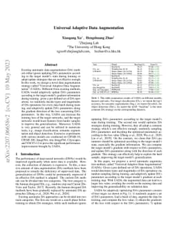 Universal Adaptive Data Augmentation