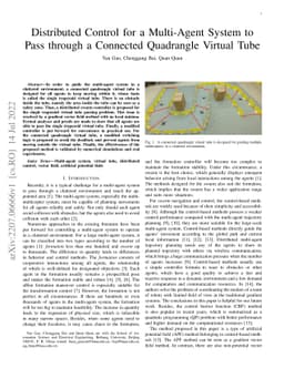 Distributed Control for a Multi-Agent System to Pass through a Connected
  Quadrangle Virtual Tube