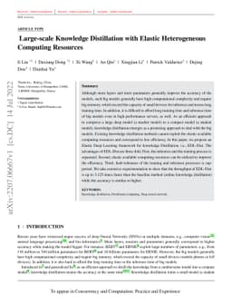 Large-scale Knowledge Distillation with Elastic Heterogeneous Computing
  Resources