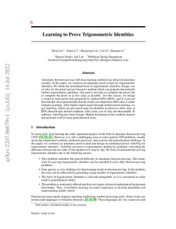 Learning to Prove Trigonometric Identities