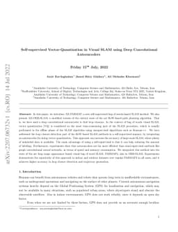 Self-supervised Vector-Quantization in Visual SLAM using Deep
  Convolutional Autoencoders