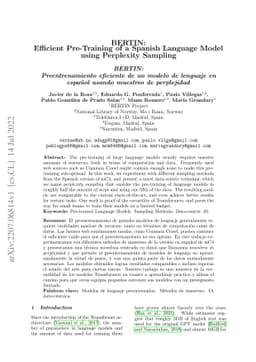 BERTIN: Efficient Pre-Training of a Spanish Language Model using
  Perplexity Sampling
