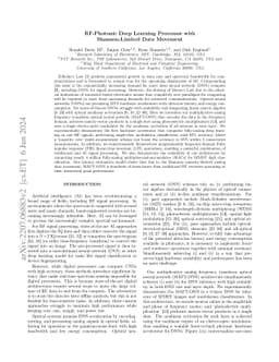 RF-Photonic Deep Learning Processor with Shannon-Limited Data Movement