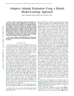 Adaptive Attitude Estimation Using a Hybrid Model-Learning Approach