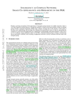 Insurgency as Complex Network: Image Co-Appearance and Hierarchy in the
  PKK