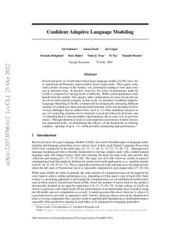 Confident Adaptive Language Modeling