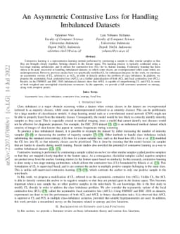 An Asymmetric Contrastive Loss for Handling Imbalanced Datasets