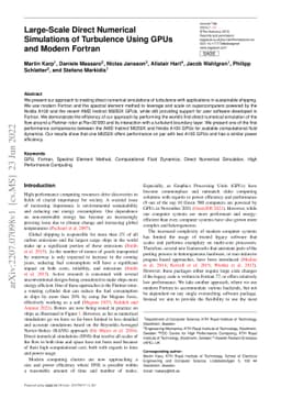 Large-Scale Direct Numerical Simulations of Turbulence Using GPUs and
  Modern Fortran
