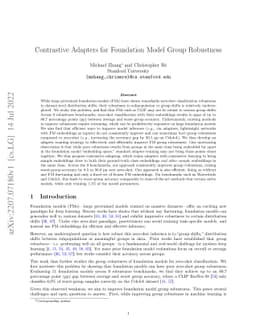 Contrastive Adapters for Foundation Model Group Robustness