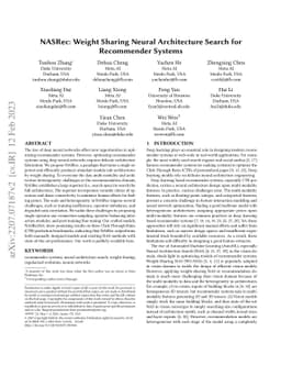 NASRec: Weight Sharing Neural Architecture Search for Recommender
  Systems