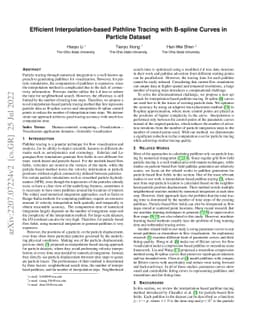 Efficient Interpolation-based Pathline Tracing with B-spline Curves in
  Particle Dataset
