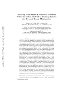 Boosting Multi-Modal E-commerce Attribute Value Extraction via Unified
  Learning Scheme and Dynamic Range Minimization