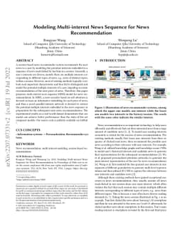 Modeling Multi-interest News Sequence for News Recommendation