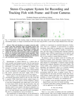 Stereo Co-capture System for Recording and Tracking Fish with Frame- and
  Event Cameras