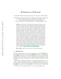 3D Instances as 1D Kernels