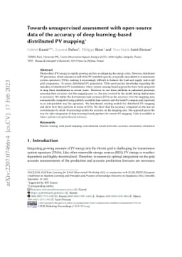 Towards unsupervised assessment with open-source data of the accuracy of
  deep learning-based distributed PV mapping