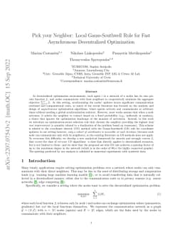 Pick your Neighbor: Local Gauss-Southwell Rule for Fast Asynchronous
  Decentralized Optimization