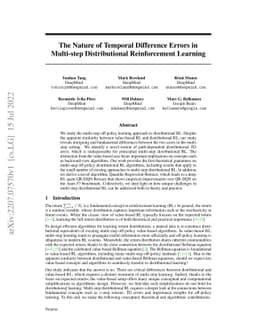The Nature of Temporal Difference Errors in Multi-step Distributional
  Reinforcement Learning