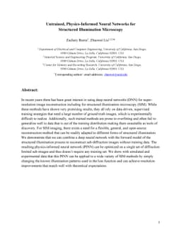 Untrained, physics-informed neural networks for structured illumination
  microscopy