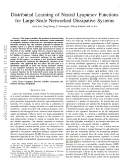 Distributed Learning of Neural Lyapunov Functions for Large-Scale
  Networked Dissipative Systems