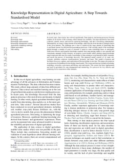 Knowledge Representation in Digital Agriculture: A Step Towards
  Standardised Model