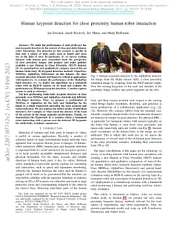 Human keypoint detection for close proximity human-robot interaction
