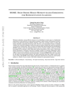 HOME: High-Order Mixed-Moment-based Embedding for Representation
  Learning
