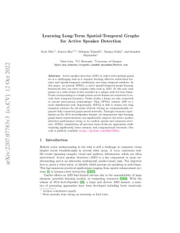 Learning Long-Term Spatial-Temporal Graphs for Active Speaker Detection