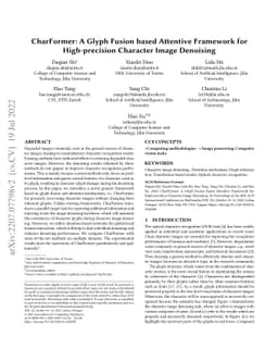 CharFormer: A Glyph Fusion based Attentive Framework for High-precision
  Character Image Denoising